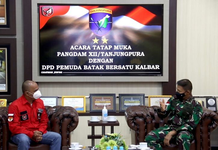 Sinergi dengan Komponen Masyarakat, Pangdam XII/Tpr Menerima Kunjungan DPD Pemuda Batak Bersatu