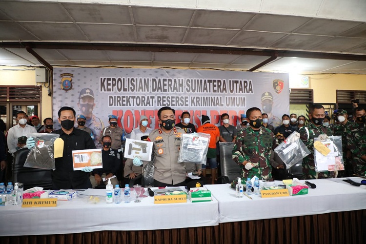 Akhirnya Kapolda Sumut Pimpin Press Rilis Kasus Penembakan Wartawan di Siantar