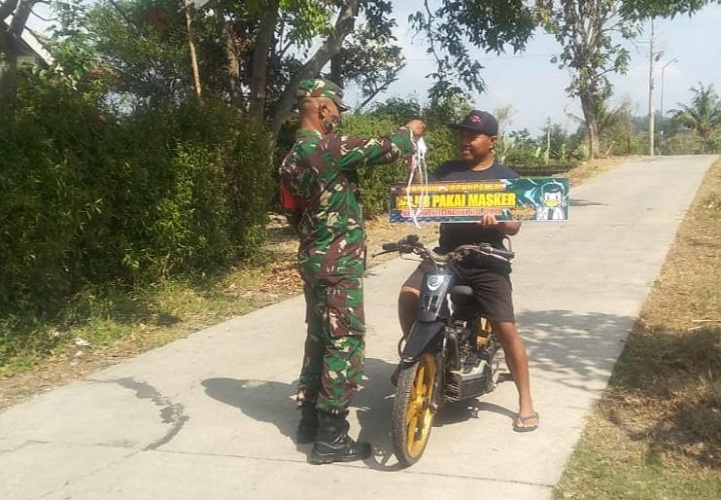 Cegah Penularan Covid 19, Koramil 24/Puhpelem Menggelar Gakplin Prokes