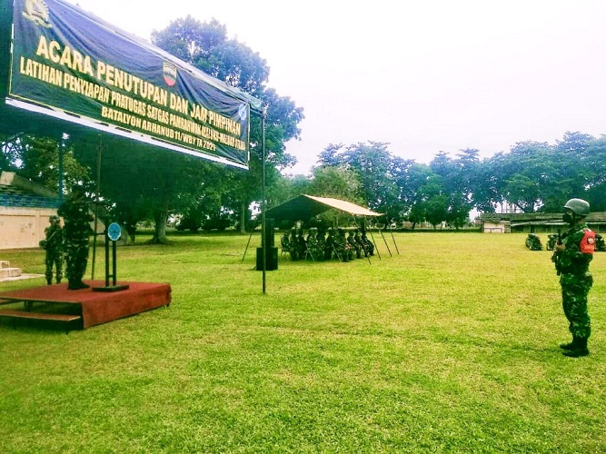 Danrindam I/BB Menutup Latihan Penyiapan Pratugas Satgas Pengamanan Daerah Rawan Maluku dan Maluku Utara Batalyon Arhanud 11/WB Y TA 2021