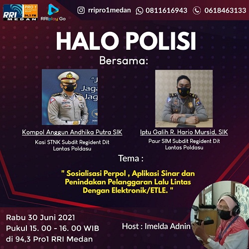 Dialog Interaktif Halo Polisi Poldasu: Sosialisasi Perpol, Aplikasi Sinar, dan Penindakan Pelanggaran Lalulintas dengan Elektronik