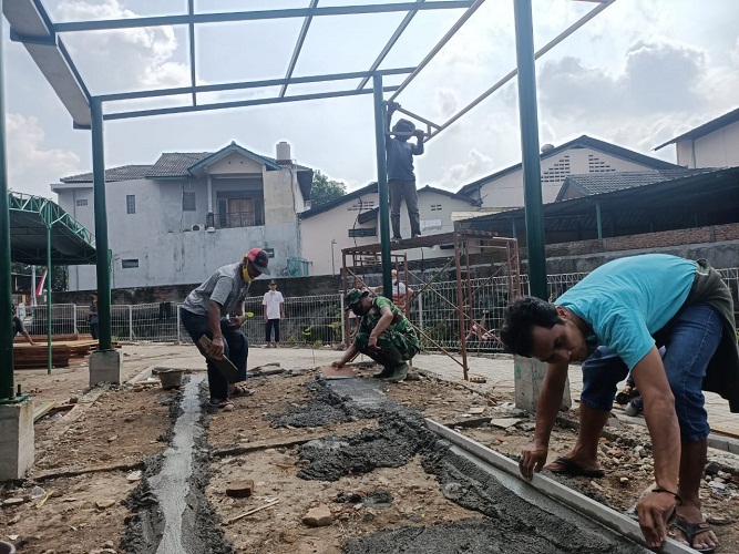 Sasaran Fisik Gazebo dalam Program TMMD Reguler ke-111 Hari Ini Selesai 50%