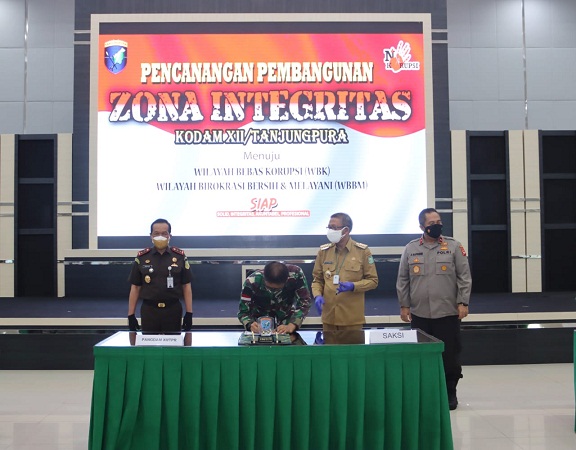 Kodam XII/Tpr Mencanangkan Pembangunan Zona Integritas Menuju WBK dan WBBM