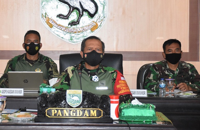 Kodam XVIII/Kasuari Secara Virtual Mengikuti Rakor dengan Pemerintah Pusat, Bahas Penerapan PPKM Level 4
