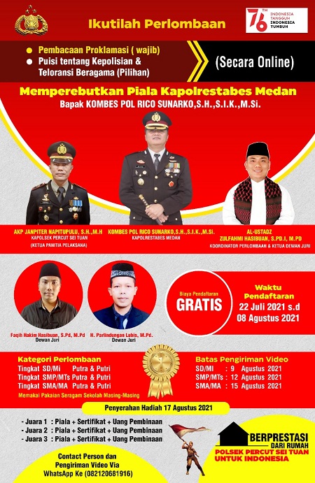 Menyambut Proklamasi Kemerdekaan RI ke-76, AKP Janpiter Napitupulu Dukung Perlombaan Pembacaan Puisi