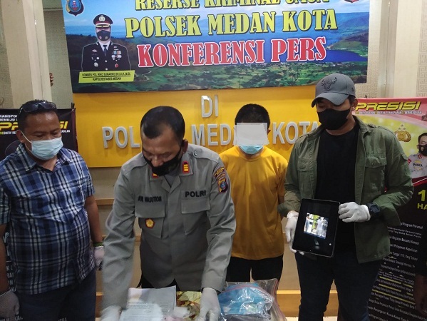 Diduga Ludahi Petugas PLN, MRS Akhirnya Diamankan Unit Reskrim Polsek Medan Kota