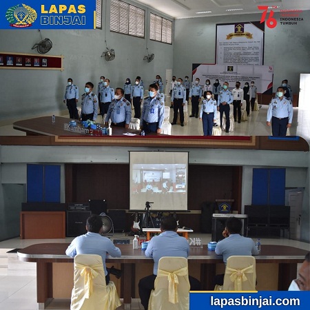 Ikuti Zoom Penguatan Pembangunan ZI, Lapas Binjai Rapatkan Barisan Hadapi TPN
