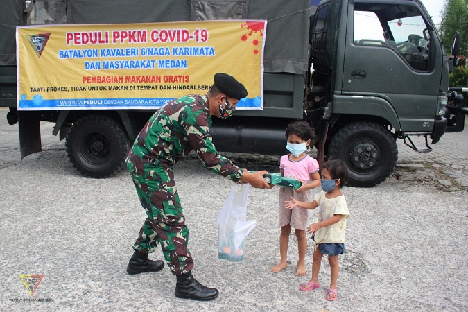 PPKM Level 4, Yonkav 6/NK Wujudkan Kepedulian kepada Sesama
