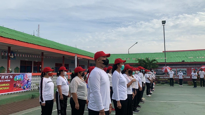 Rutan Perempuan Medan Melaksanakan Pekan Olahraga HUT ke-76 Kemerdekaan RI