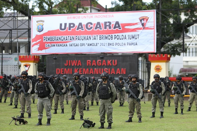 Satgas Operasi Amole 2021, Kapolda Sumut Kirim 203 Personil Brimob BKO ke Papua