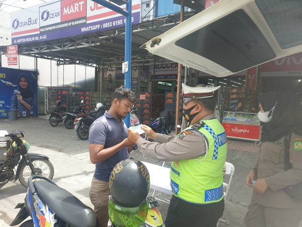 Unit Lantas Polsek Medan Helvetia, Laksanakan Ops Patuh Toba 2021 dengan Humanis