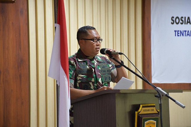 Kodam I/BB Menerima Sosialisasi Permenhan RI No. 11 Tahun 2021