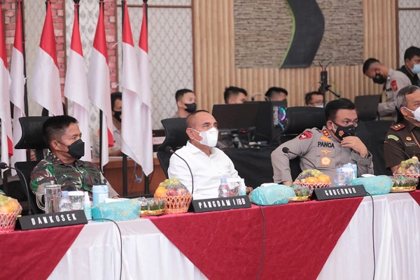 Covid-19 Naik, Kapolda Sumut Menggelar Rapat Lintas Sektoral Bersama Forkopimda