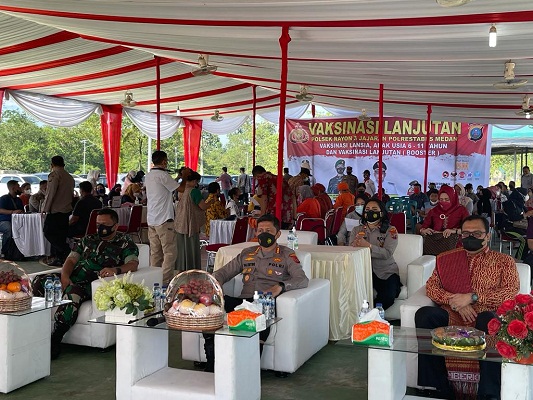 Polsek Rayon III Gelar Vaksinasi Massal yang Dihadiri Kapolrestabes Medan