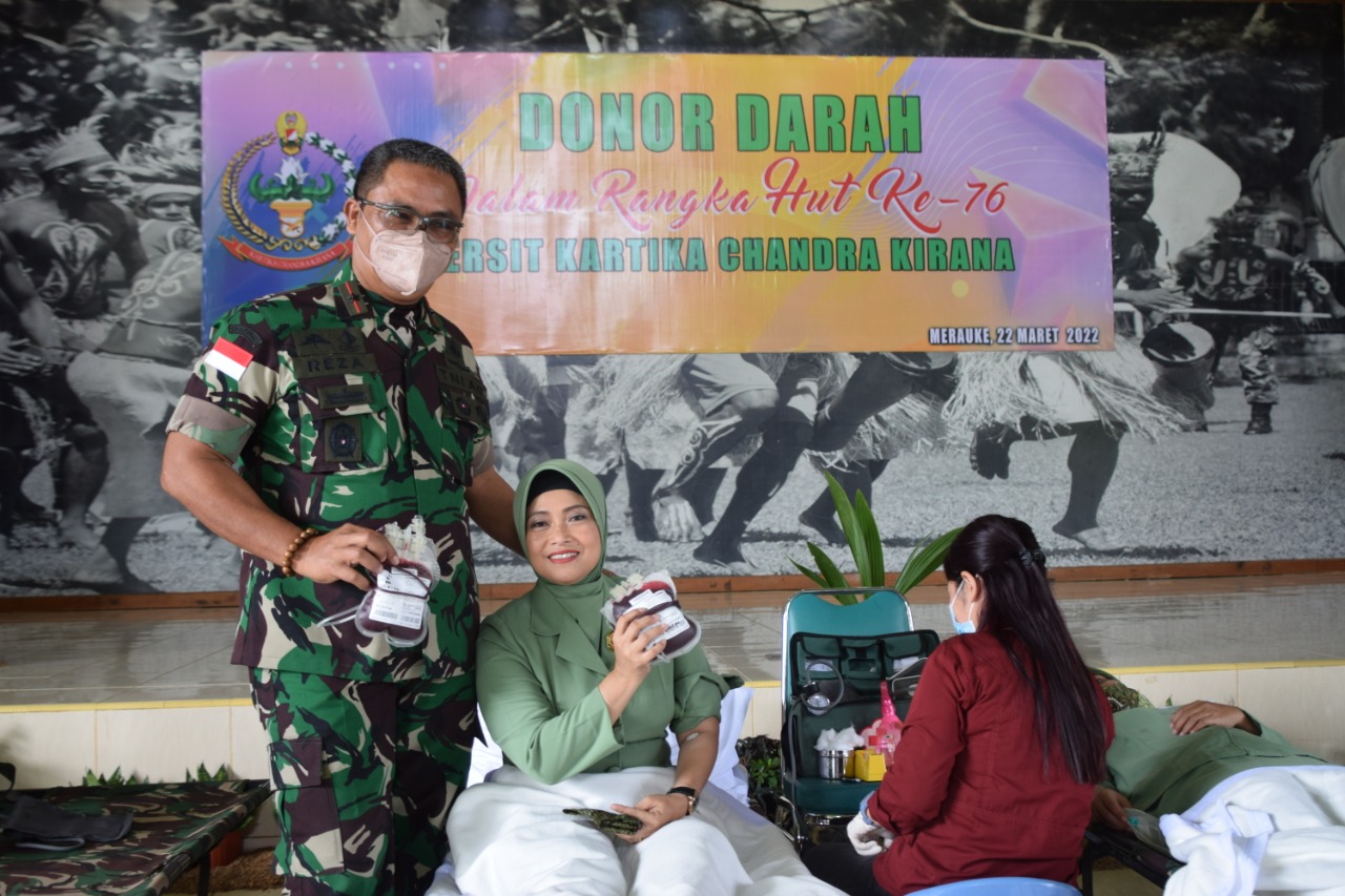 Bantu Kesulitan Masyarakat Merauke, Korem 174/ATW Merauke Menyumbangkan 124 Kantong Darah Hasil Donor Darah