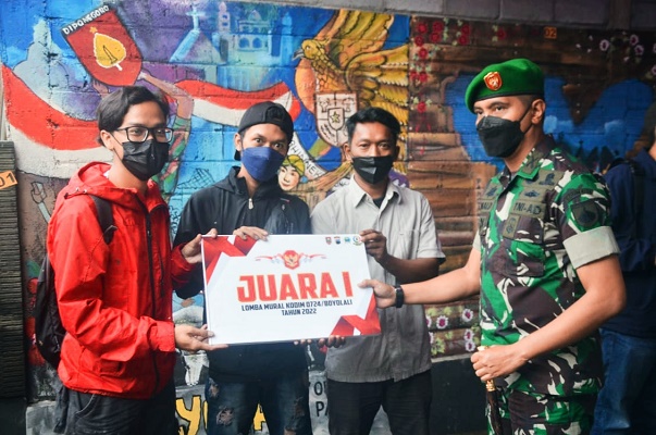 Gelorakan Semangat Pancasila: Lomba Mural Warnai Pencanangan Kampung Pancasila Kodim Boyolali