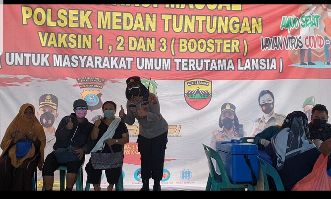 Jelang Bulan Suci Ramadan, Polsek Tuntungan Gencarkan Vaksinasi Massal untuk Tercipta Herd Immunity