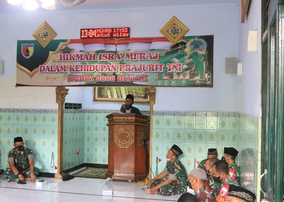 Tingkatkan Keimanan dan Ketaqwaan kepada Allah SWT, Kodim 0808/Blitar Menggelar Peringatan Isra' Mi'raj