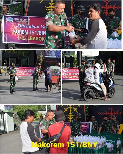 Raih Berkah Ramadhan Melalui KOREM 151/BINAIYA Berbagi