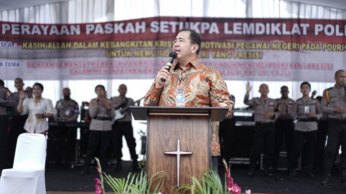 Siswa Setukpa Polri peringati KKR Paskah bersama Pendeta Gilbert Lumoindong