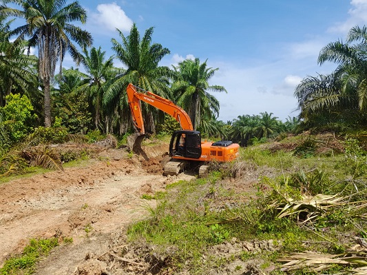 Hari Ini Buldozer dan Personel Satgas TMMD 113 Kodim 0203/Langkat Meratakan Badan Jalan