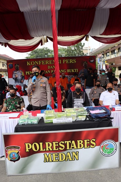Polrestabes Medan Musnahkan 18 Kg Sabu dan Ringkus Terduga 2 Orang Tersangka