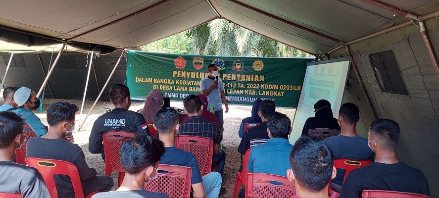 Tingkatkan Ketahanan Pangan, Satgas TMMD 113 Kodim 0203/Lkt Memberikan Penyuluhan Pertanian