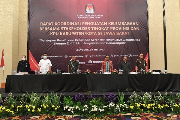 Kasdam III/Slw Menghadiri Rakor Penguatan Kelembagaan KPU