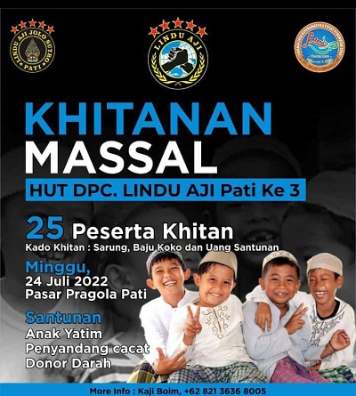 Khitanan Massal Memeriahkan dalam HUT ke-3 DPC Lindu Aji Pati