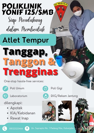 Poliklinik Pratama Tonkes Si'mbisa Wujudkan Prajurit Sehat, Prajurit Sejahtera, Si'mbisa Kuat