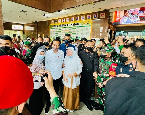 Presiden RI Meninjau RSUD Arifin Achmad, Pasar Bawah dan Peresmian Tol Pekanbaru-Bangkinang