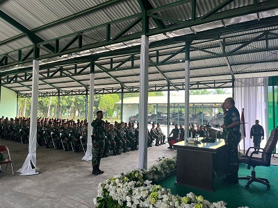 Danrindam Kodam I/BB Membuka Latihan Pratugas Operasi Satgas Pamtas RI-RDTL Tahun 2023