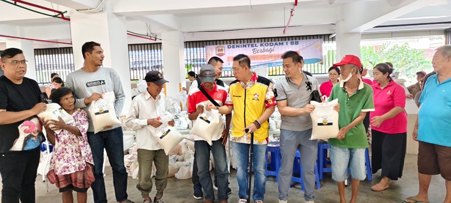 Permabudhi Sumut Bersama Den Intel Kodam IBB dan Vihara Mahasampati Membagikan Sebanyak 1000 Paket Sembako kepada Warga Pra Sejahtera