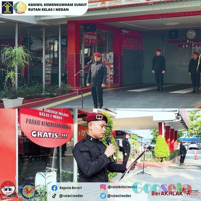 Optimalkan Pelayanan Wujudkan WBK, Apel Pagi Rutin Rutan Kelas 1 Medan