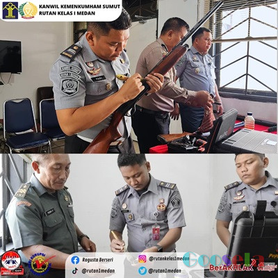 Rutan Medan Melakukan Pemeliharaan dan Perawatan Senjata Api
