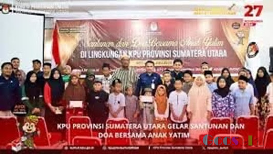 KPU Provinsi Sumut Menyantuni Anak Yatim dan Menggelar Doa Bersama