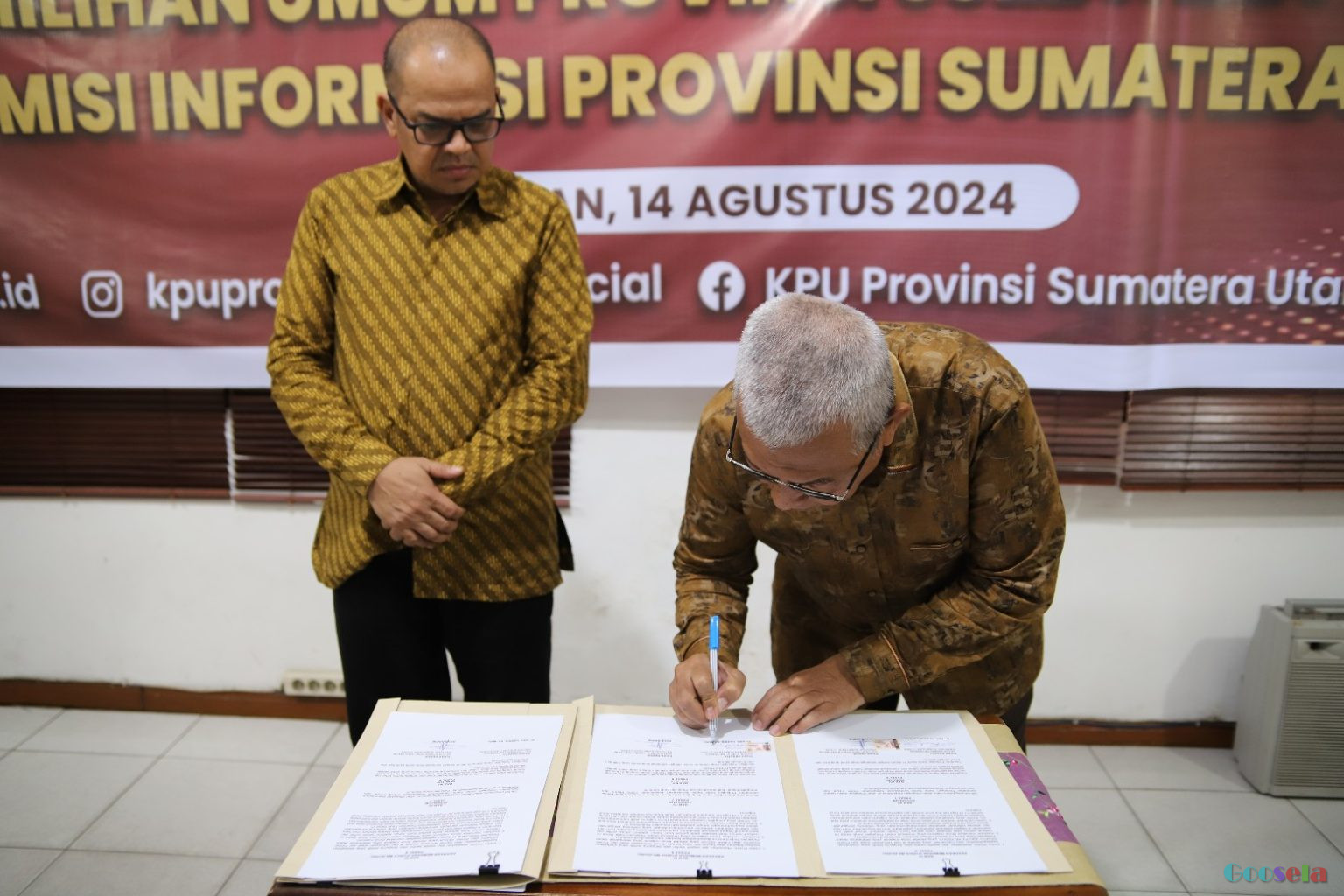 KPU Provinsi Sumut Teken MoU Keterbukaan Informasi Publik Bersama KIP Sumut
