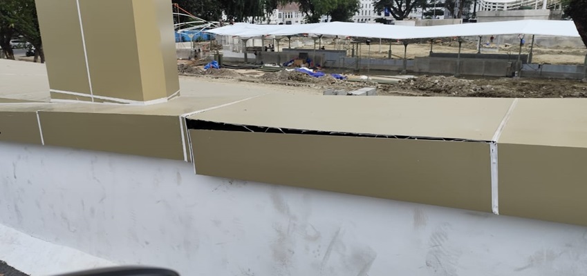 Baru Diresmikan Dinding Pembatas Tembok Overpass Sudah Rusak, Ketua DPRD Medan Minta Segera Diperbaiki