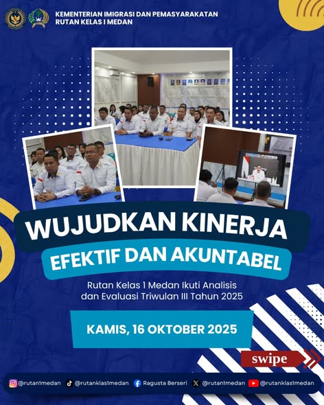 Rutan Kelas I Kota Medan Ikuti Analisis dan Evaluasi Triwulan III Tahun 2025