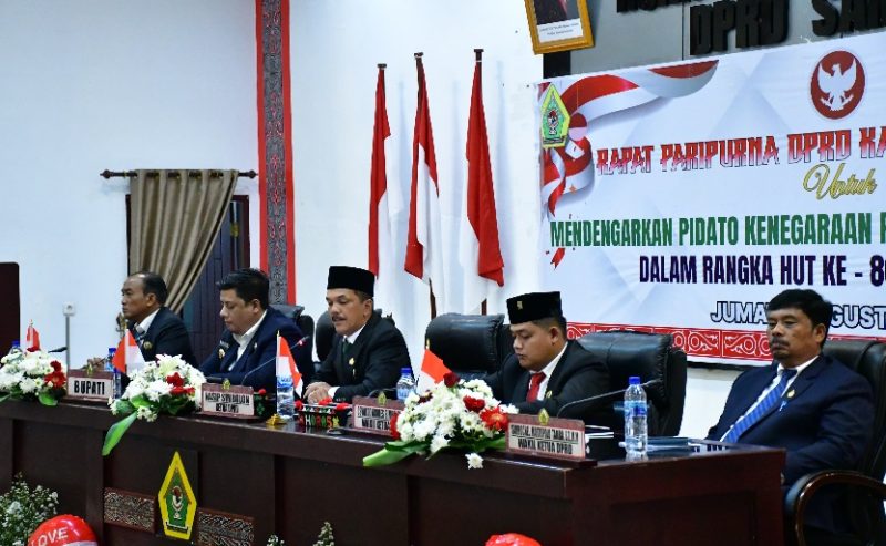 Bupati Samosir dan DPRD Hadiri dan Dengarkan Pidato Kenegaraan Presiden RI pada Peringatan HUT RI ke-80 Tahun 2025