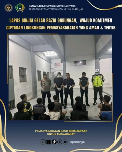 Lapas Binjai Laksanakan Razia Gabungan Demi Menjaga Keamanan dan Ketertiban
