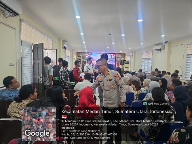 Wujud Polisi Peduli Pengangguran, Kapolsek Medan Timur Tatap Muka Langsung dengan Warga